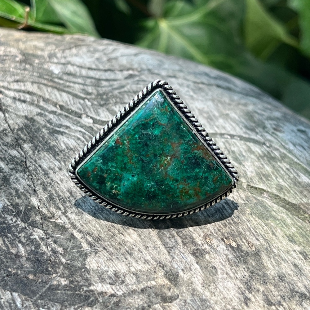Size 8.5 925 silver plated African Turquoise Ring